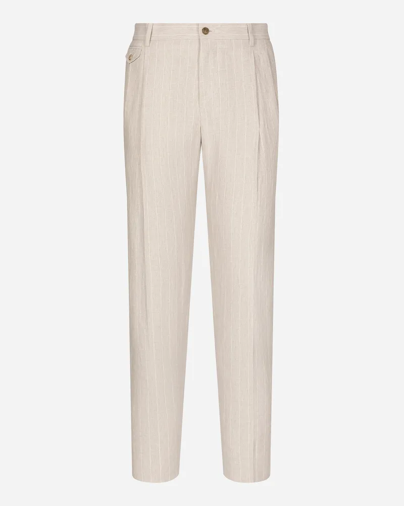 Dolce & Gabbana Nadelstreifenhose Aus Leinen - Mann Hosen Und Shorts #n/d Mehrfarbig