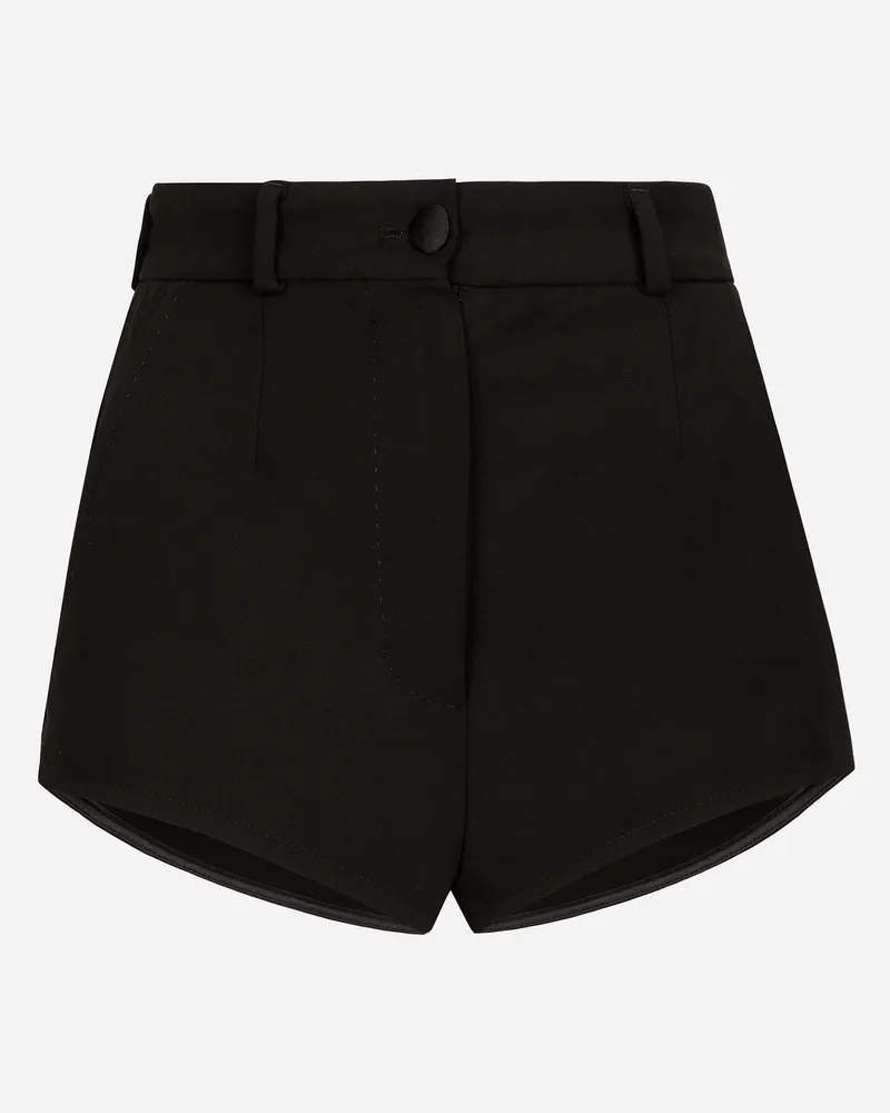 Dolce & Gabbana Kurze Hose Im Panty-design Mit Hohem Bund Aus Wolle - Frau Hosen Und Shorts Schwarz Black