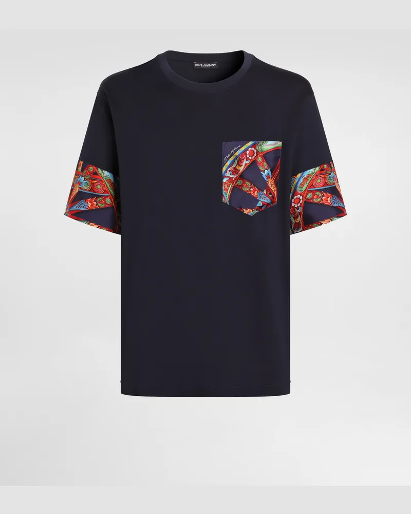 Dolce & Gabbana T-shirt Aus Baumwolle Mit Carretto-print - Mann T-shirts Und Polos Mehrfarbig Mehrfarbig