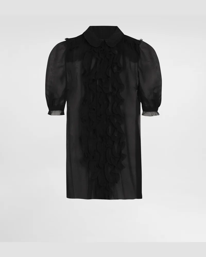 Dolce & Gabbana Hemd Aus Chiffon - Frau Blusen Und Tops Schwarz Seide Schwarz