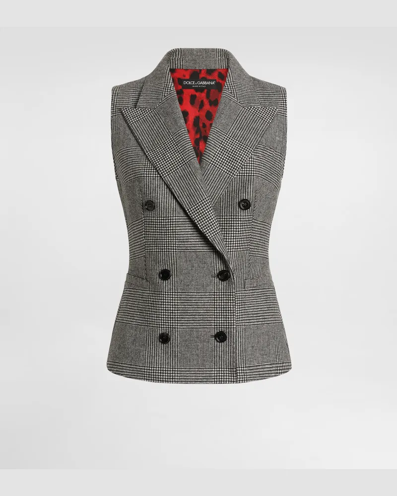 Dolce & Gabbana Weste Aus Flanell In Glencheck-optik - Frau Blazer Mehrfarbig Mehrfarbig