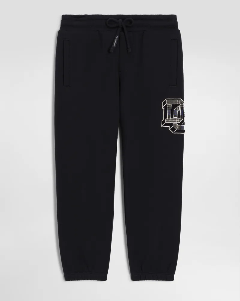 Dolce & Gabbana Jogginghose Aus Fleece Mit Patch - Mann Collection Blau 
