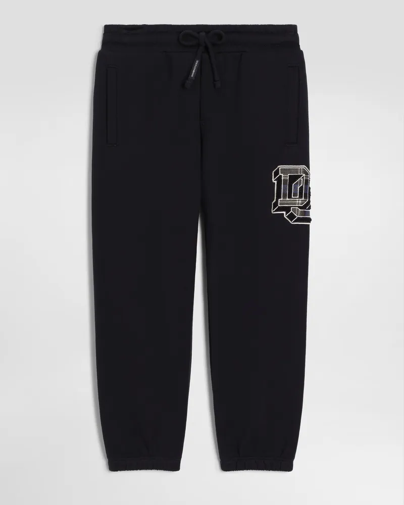 Dolce & Gabbana Jogginghose Aus Fleece Mit Patch - Mann Collection Blau 