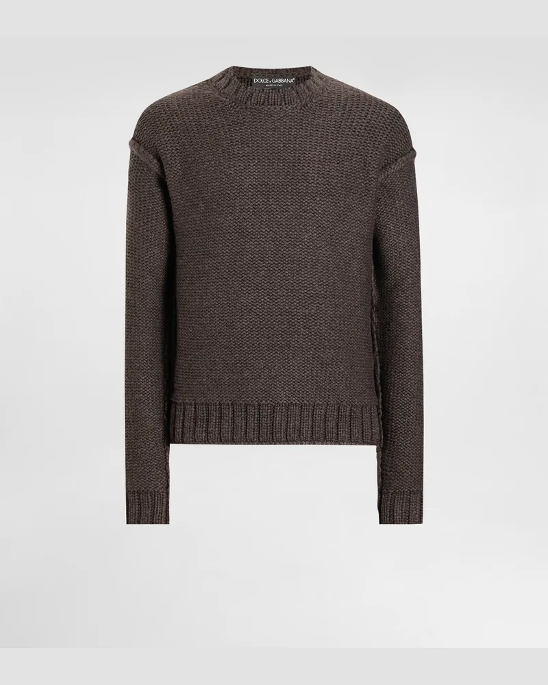 Dolce & Gabbana Wool And Cashmere Pullover - Mann Strickwaren Braun Brown