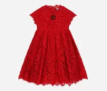 Kleid Aus Cordonetto-spitze Mit Schmuckstickerei - Frau Rot