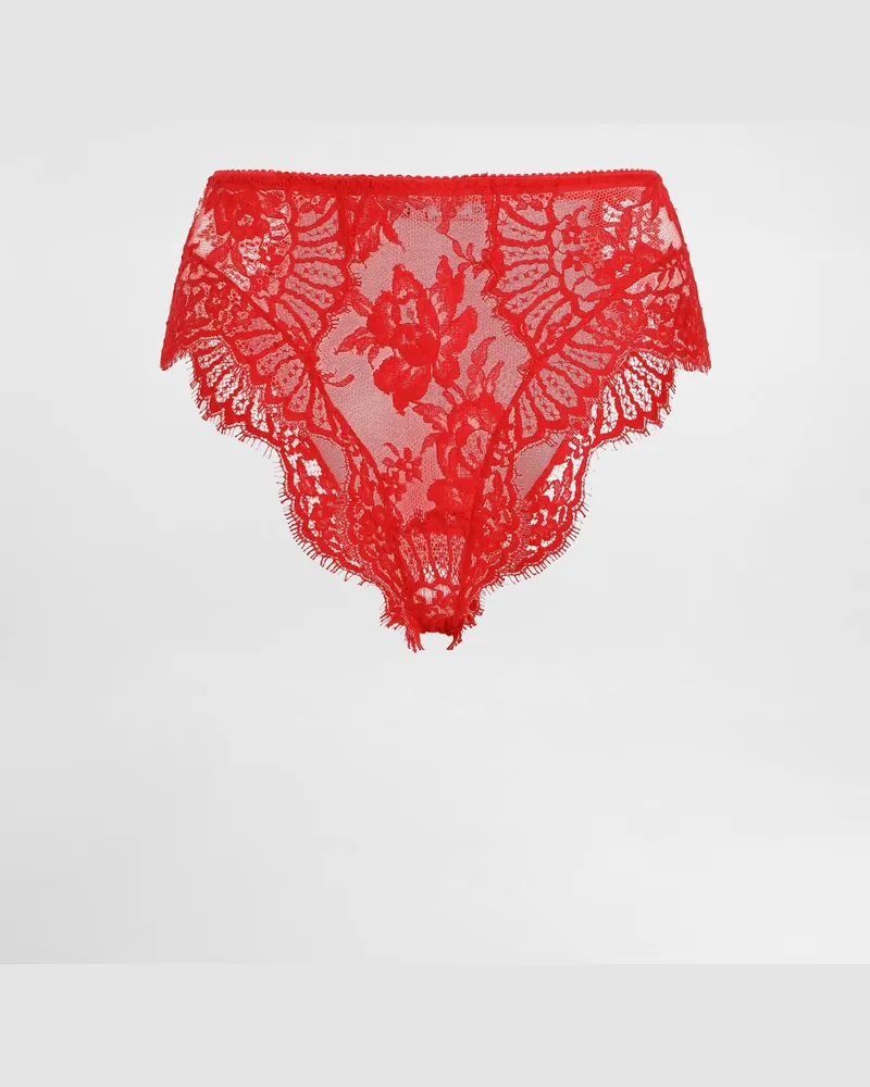 Dolce & Gabbana High-waisted Lace Briefs - Frau Unterwäsche Rot Rot