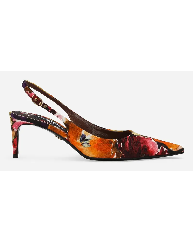 Dolce & Gabbana Slingback aus Brokat Mehrfarbig