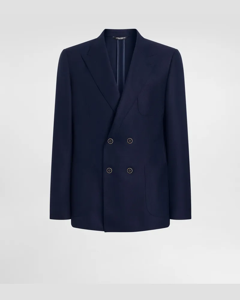 Dolce & Gabbana Zweireihige Jacke Aus Wolle - Mann Anzüge Und Blazer Blau Blau