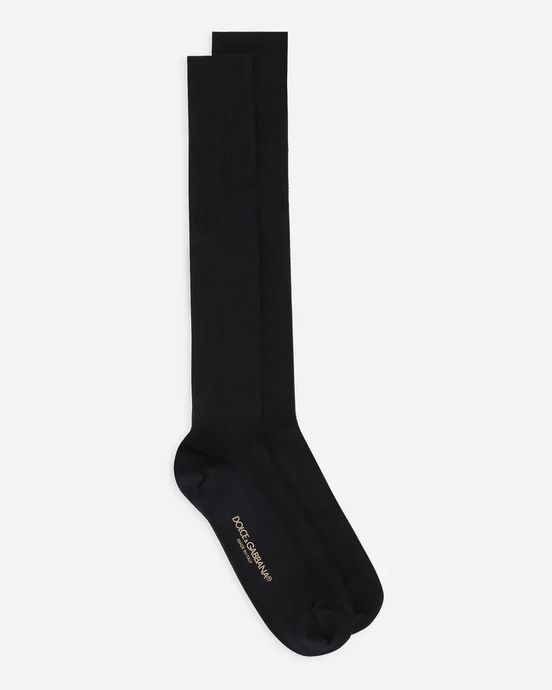 Dolce & Gabbana Strümpfe Aus Merzerisierter Baumwolle - Mann Socken Blau Blau