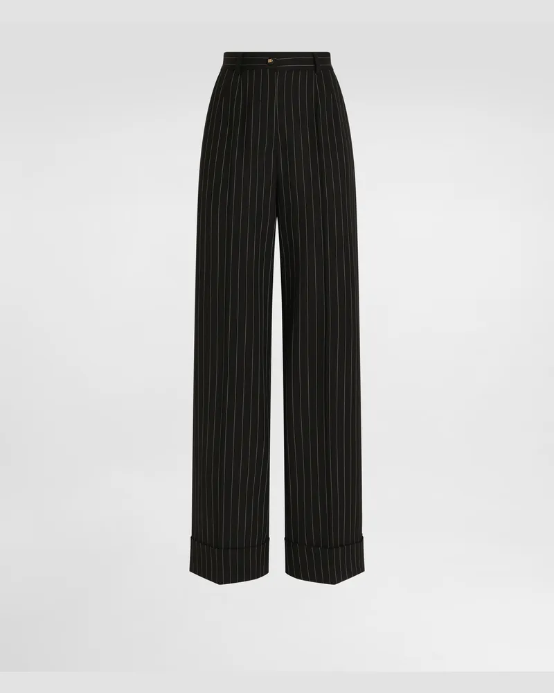 Dolce & Gabbana Pinstripe Bi-stretch Wool Trousers - Frau Hosen Und Shorts #n/d Wolle Mehrfarbig
