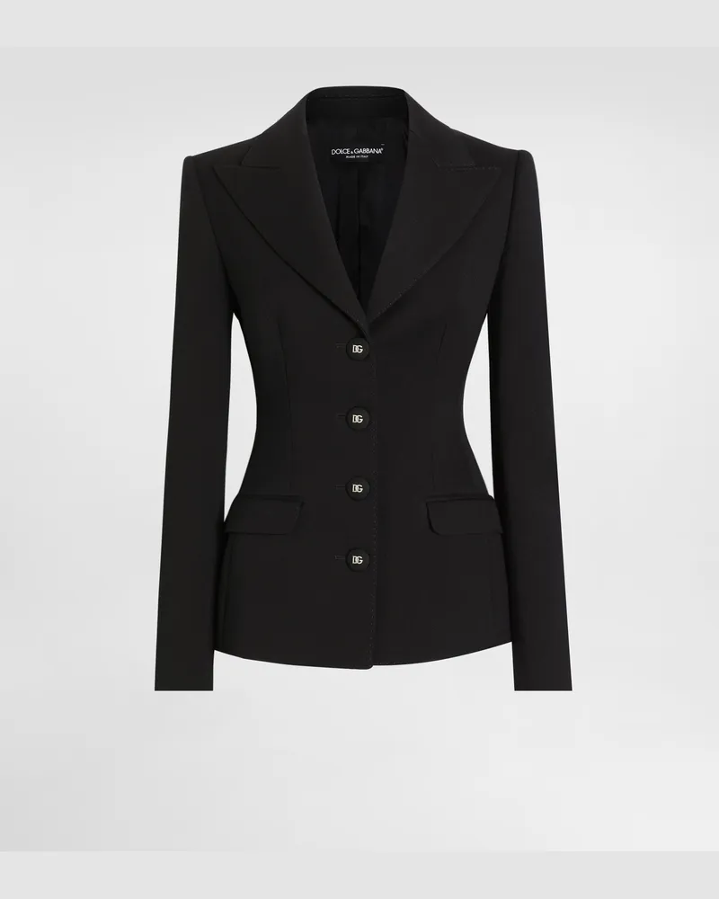 Dolce & Gabbana Einreihige Wolljacke Dolce - Frau Blazer Schwarz Schwarz