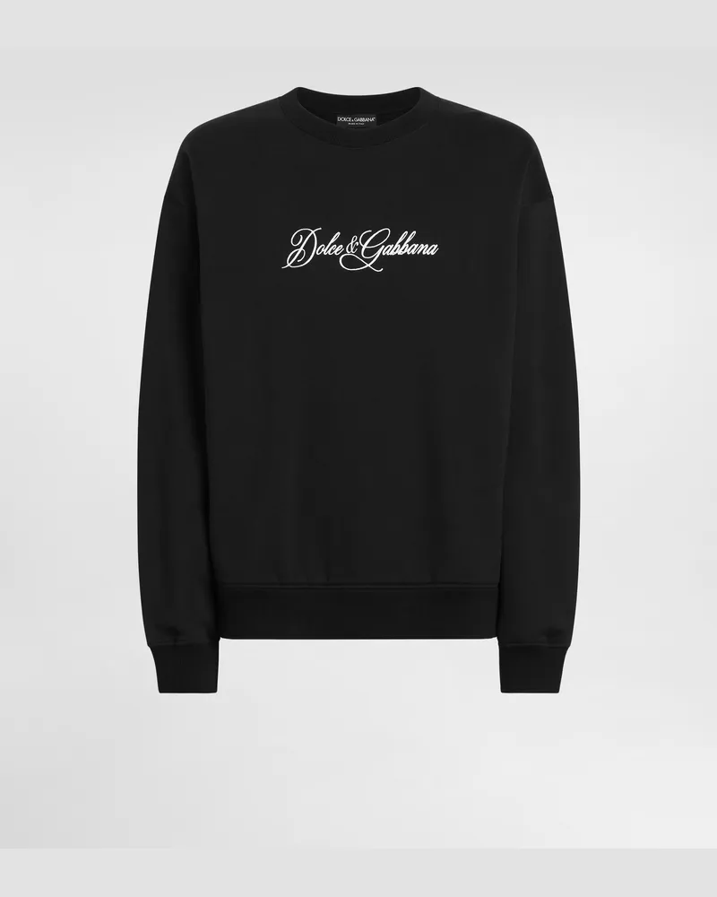 Dolce & Gabbana Sweatshirt Aus Baumwolle Mit Logo - Mann Sweatshirts Schwarz Schwarz