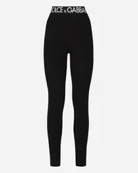 Dolce & Gabbana Leggings aus Jersey mit Logo-Gummiband Schwarz