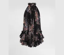 Kleid Aus Chiffon Mit Blumenstrauß-print - Frau Kleider Mehrfarbig