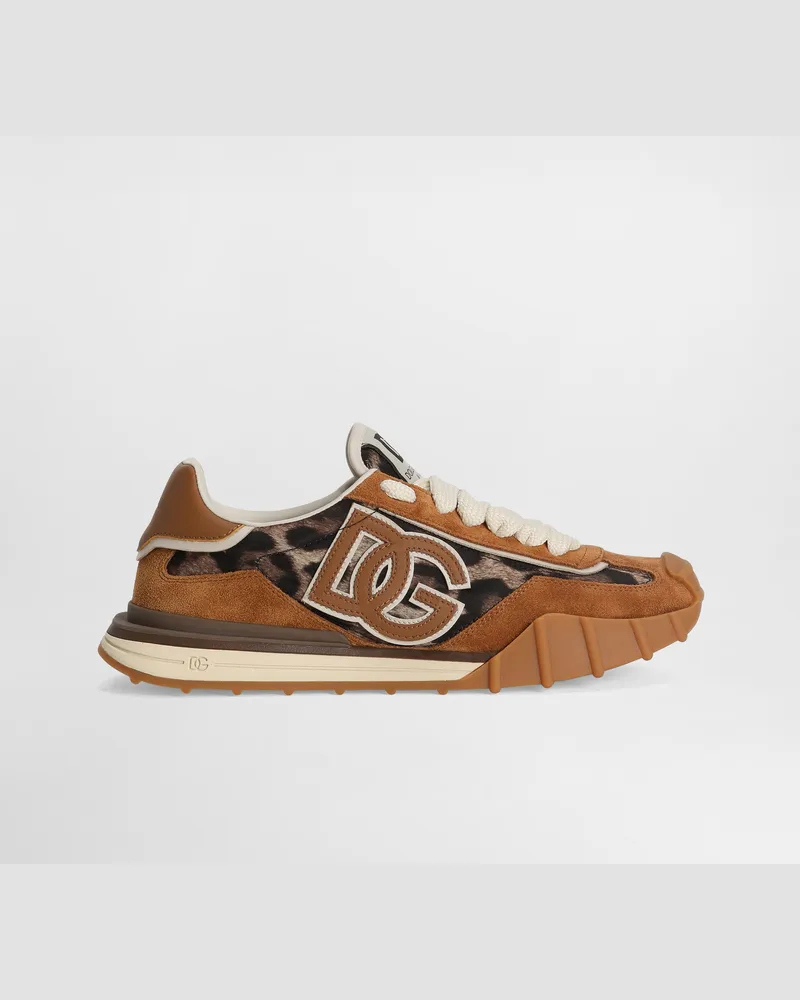 Dolce & Gabbana Dg Athletic Fabric Sneakers - Frau Sneakers Animalprint Print