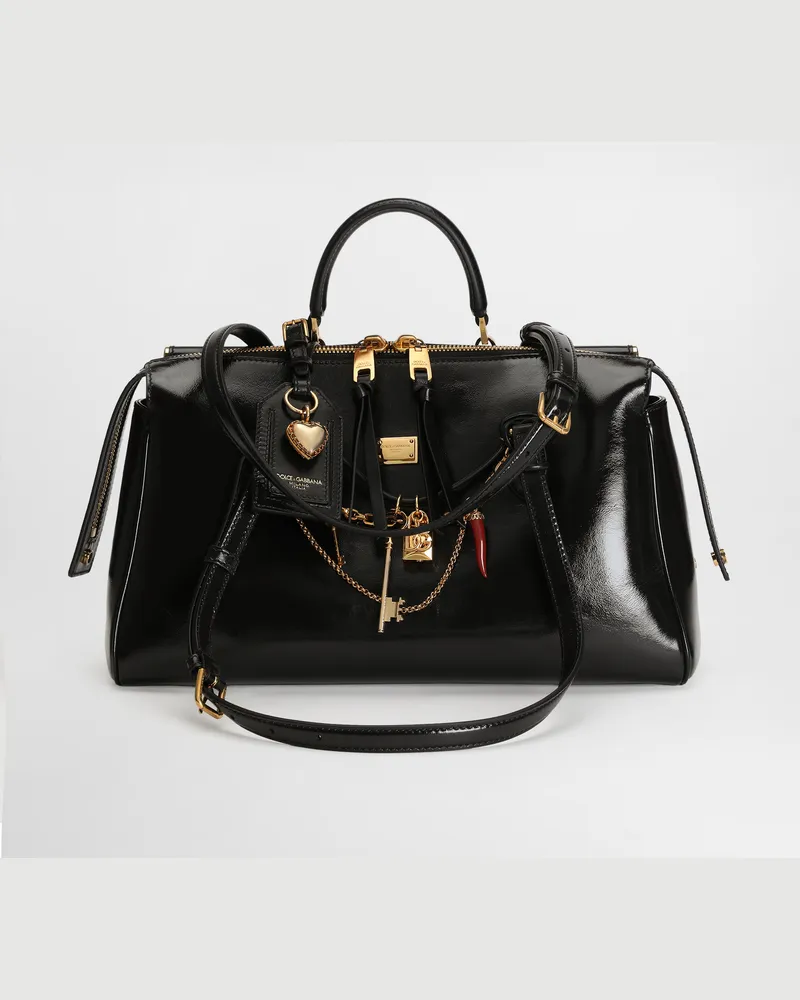 Dolce & Gabbana Vittoria Calfskin Handbag - Frau Collection Multicolor Multicolor