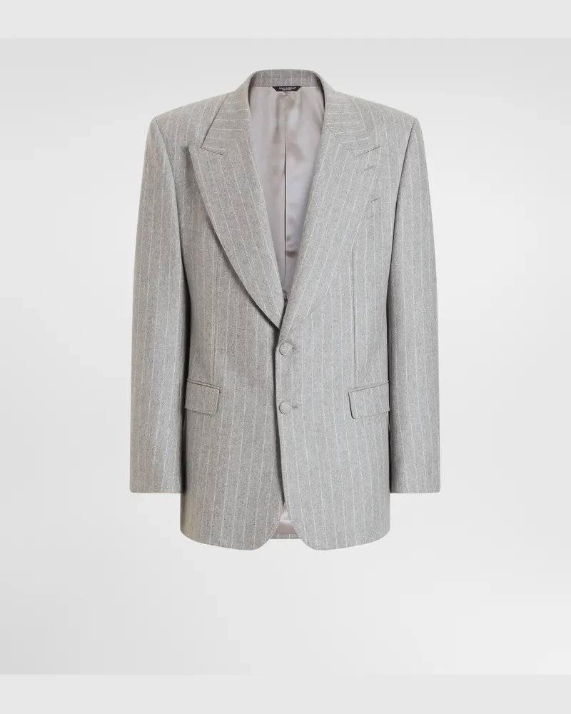 Dolce & Gabbana Sakko Martini Aus Flanell In Nadelstreifenoptik - Mann Anzüge Und Blazer #n/d Mehrfarbig