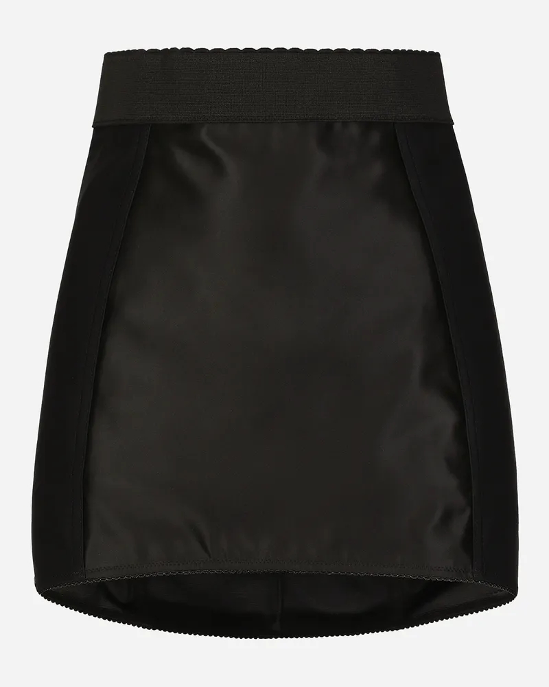 Dolce & Gabbana Minirock Im Miederdesign Aus Marquisette Und Spitze - Frau Röcke Schwarz Schwarz