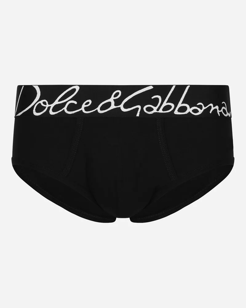 Dolce & Gabbana Slip Brando Baumwollstretch - Mann Unterwäsche Und Loungewear Schwarz Schwarz