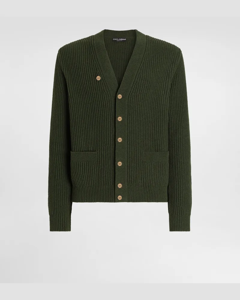 Dolce & Gabbana Cardigan Aus Englischem Rippstrick - Mann Strickwaren Grün Grün