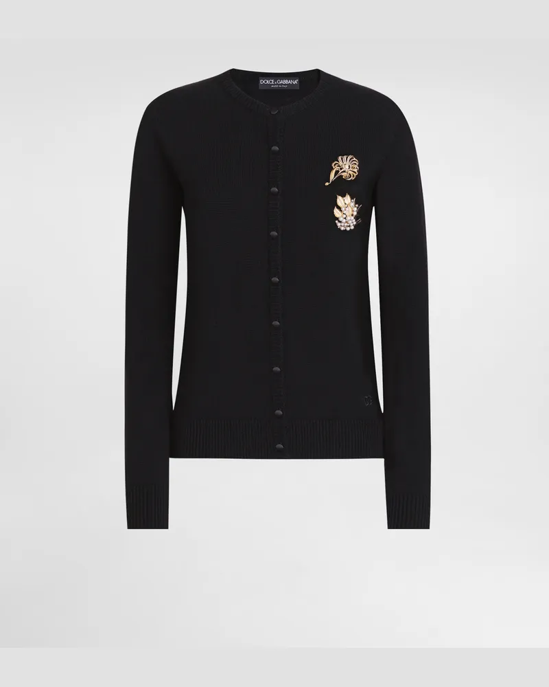 Dolce & Gabbana Cardigan Aus Wolle - Frau Strickwaren Schwarz Schwarz