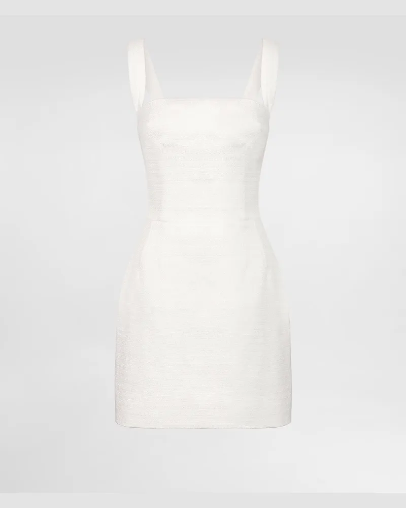 Dolce & Gabbana Stretch Mat Dress - Frau Kleider Wei White