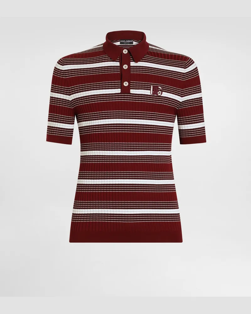Dolce & Gabbana Poloshirt Aus Gestreiftem Strick - Mann Strickwaren Multicolor Multicolor