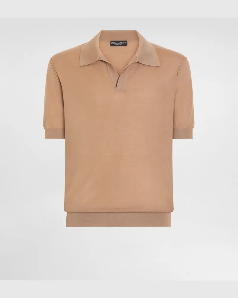 Dolce & Gabbana Cashmere Polo Shirt - Mann Collection Beige Beige
