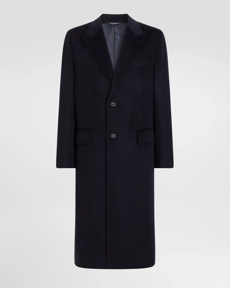 Dolce & Gabbana Mantel Aus Wolle Mit Einreihigem Verschluss - Mann Mäntel Und Jacken Blau 