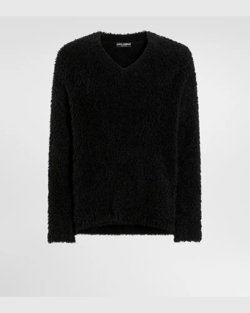 Dolce & Gabbana Pullover Aus Alpaka-mischung - Mann Strickwaren Schwarz Schwarz