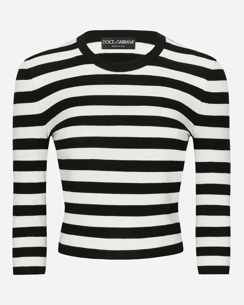 Dolce & Gabbana Intarsienpullover Gestreift Aus Wolle - Frau Strickwaren Mehrfarbig Mehrfarbig