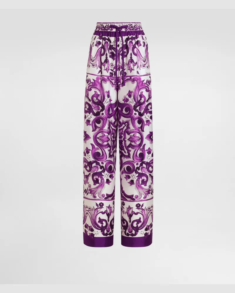Dolce & Gabbana Majolica-print Twill Trousers - Frau Hosen Und Shorts Multicolor Multicolor