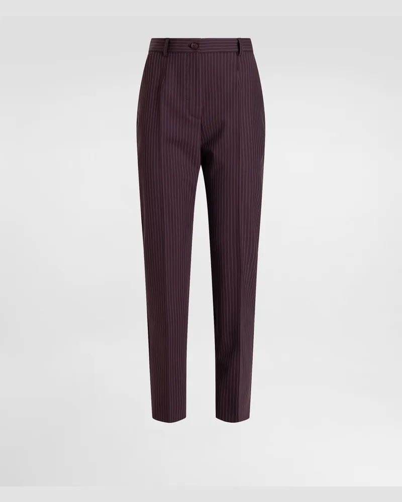 Dolce & Gabbana Hose Aus Wolle In Nadelstreifen-optik - Frau Hosen Und Shorts Mehrfarbig Multicolor