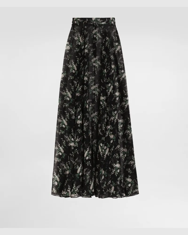 Dolce & Gabbana Chiffon Skirt With Rose And Small Flower Print - Frau Röcke Multicolor Multicolor