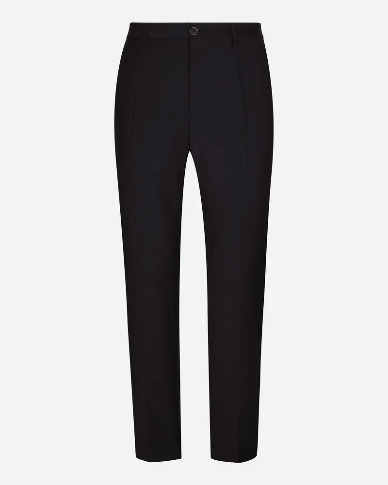 Dolce & Gabbana Hose Wollstretch Mit Dg-stickerei - Mann Hosen Und Shorts Blau Wolle Blau