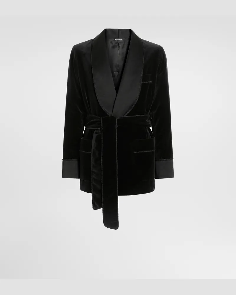 Dolce & Gabbana Jacke Sicilia Light Aus Samt - Mann Anzüge Und Blazer Schwarz 