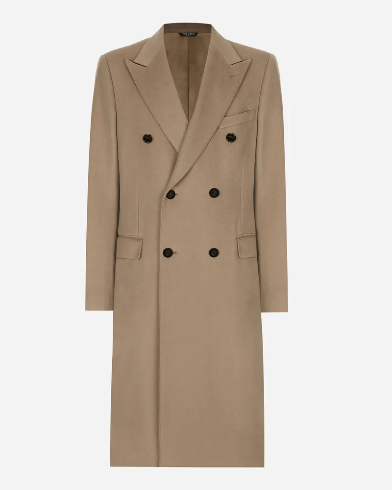 Dolce & Gabbana Zweireihiger Mantel Aus Kaschmir - Mann Mäntel Und Jacken Beige Beige