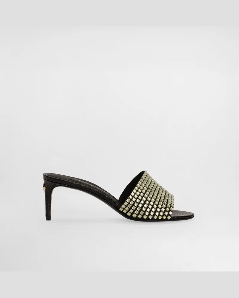 Dolce & Gabbana Sandalette Aus Kalbsleder - Frau Pantoletten Und Mules Mehrfarbig Gold