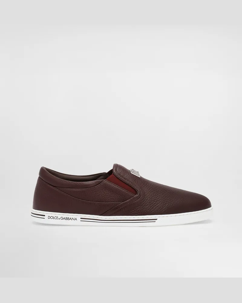 Dolce & Gabbana Sneaker Saint Tropez Aus Hirschleder - Mann Sneakers Burgunderrot Burgunderrot