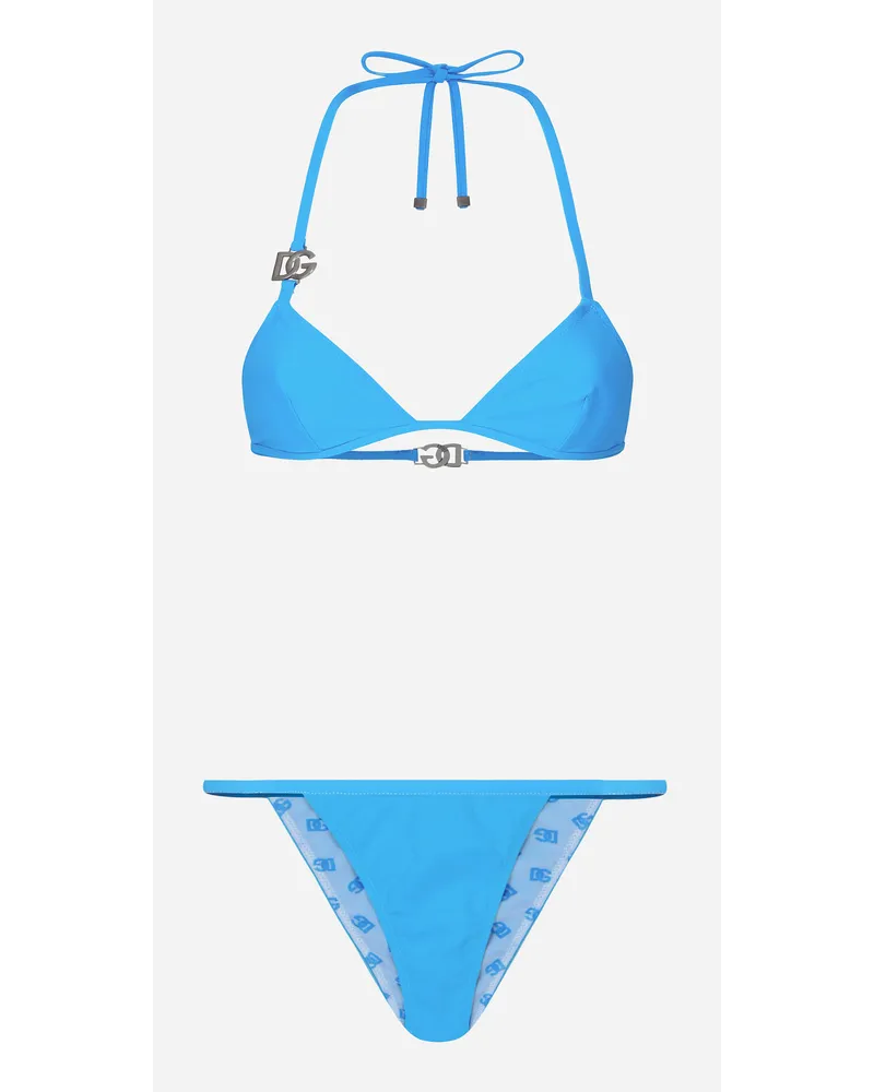 Dolce & Gabbana Triangle bikini with DG logo Türkis