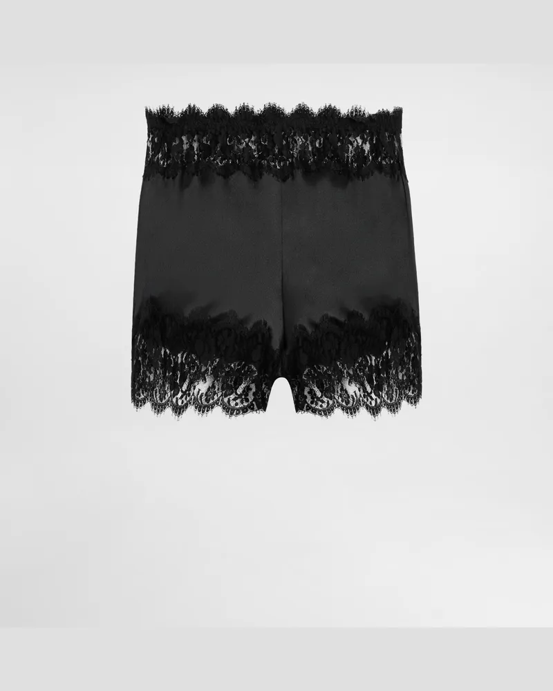 Dolce & Gabbana Dessous-shorts Aus Satin Mit Spitze - Frau Collection Schwarz Seide Schwarz