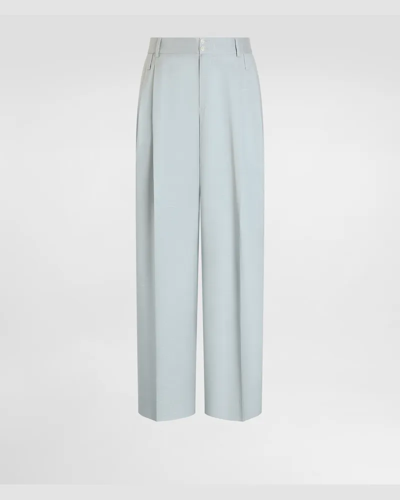 Dolce & Gabbana Shantung Viscose Trousers - Mann Hosen Und Shorts Hellblau Azurblau