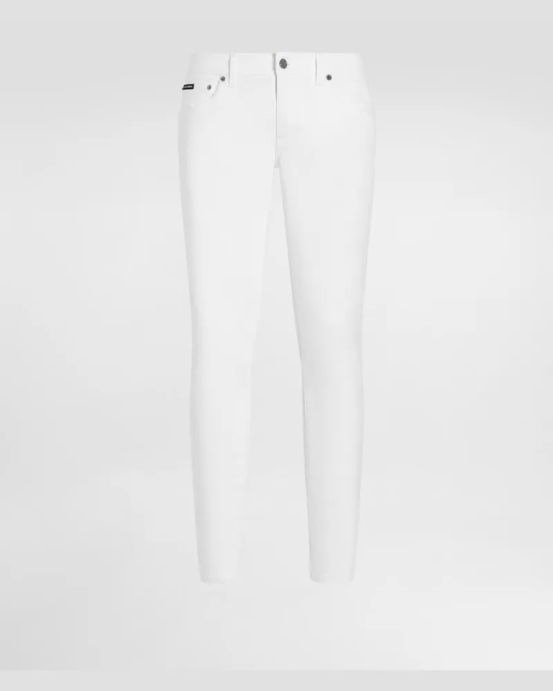 Dolce & Gabbana White Skinny Stretch Jeans - Mann Jeans Mehrfarbig Multicolor