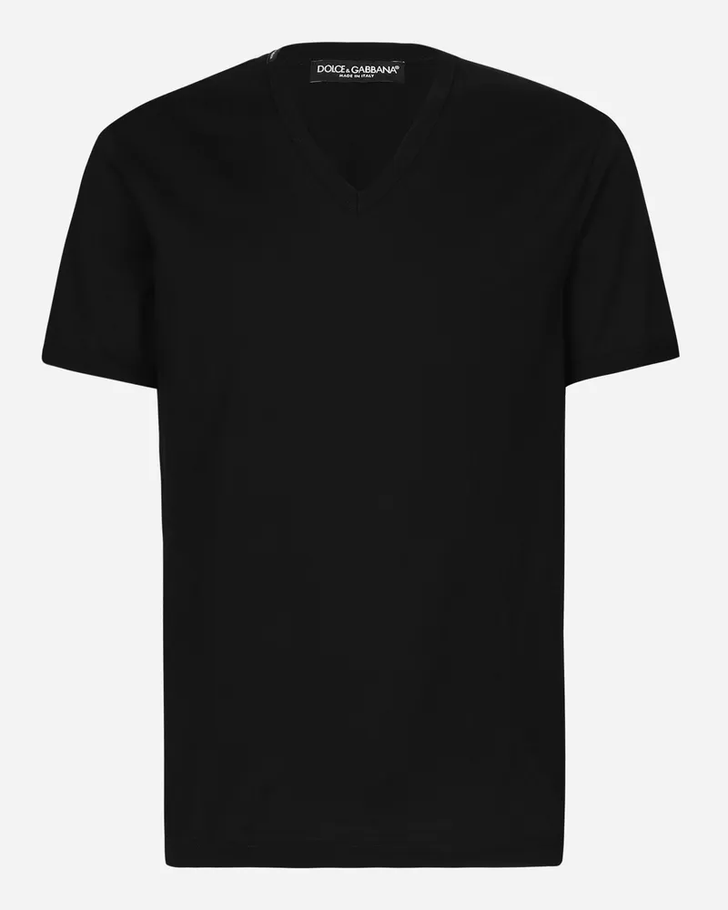 Dolce & Gabbana T-shirt Aus Baumwolle - Mann T-shirts Und Polos Schwarz Baumwolle Schwarz