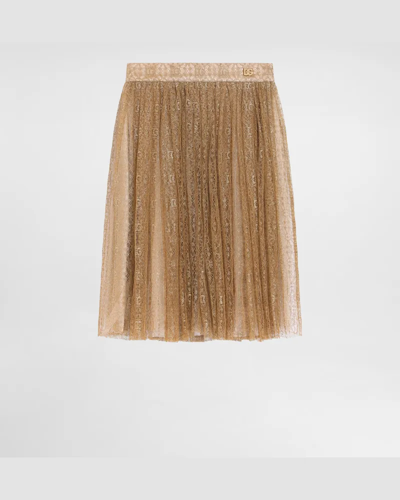 Dolce & Gabbana Lace Skirt - Frau Collection Gold Gold