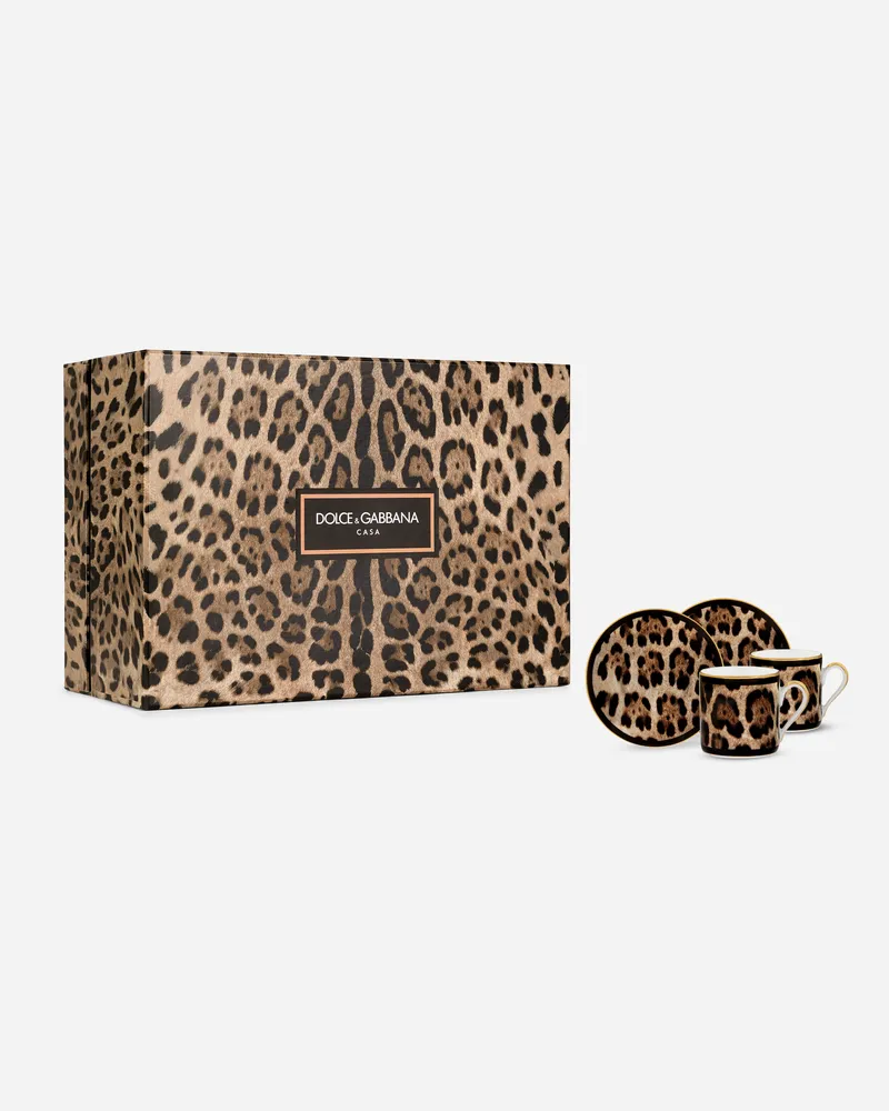 Dolce & Gabbana Gift Box With 2 Porcelain Espresso Cups With Saucers - Espressotassen Multicolor Multicolor