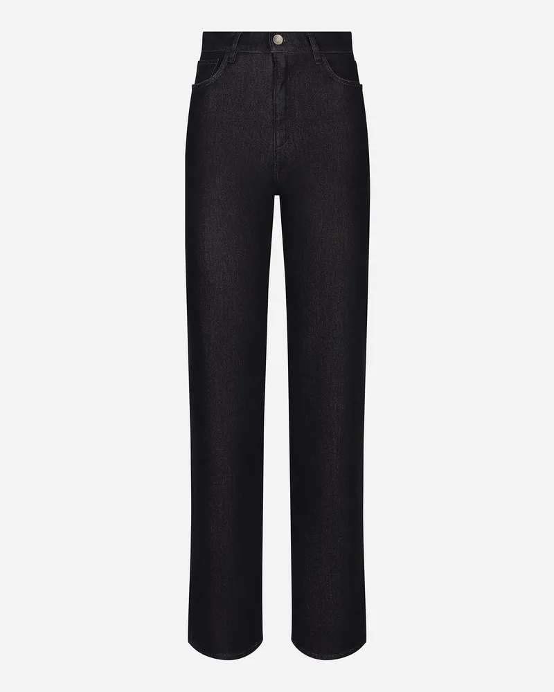 Dolce & Gabbana Ausgestellte Denim-jeans Aus Baumwolle Und Seide - Frau Denim Mehrfarbig Mehrfarbig
