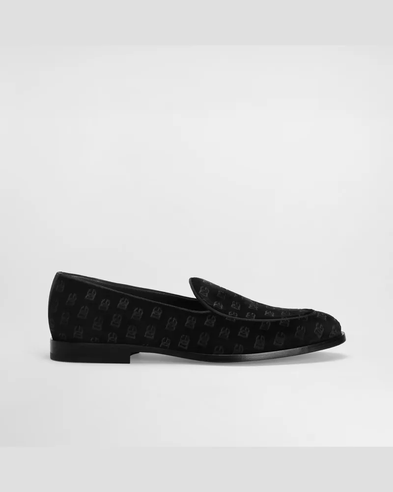 Dolce & Gabbana Slipper aus Samt Schwarz
