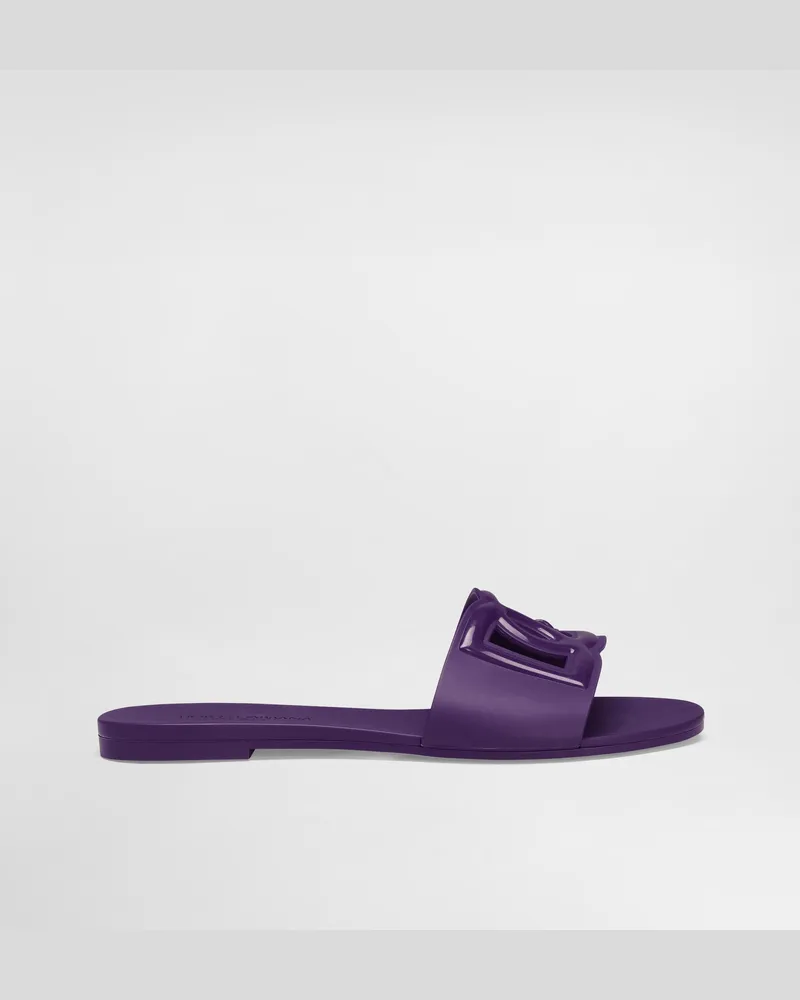 Dolce & Gabbana Rubber Slides - Frau Pantoletten Und Mules Purple Gummi Purple