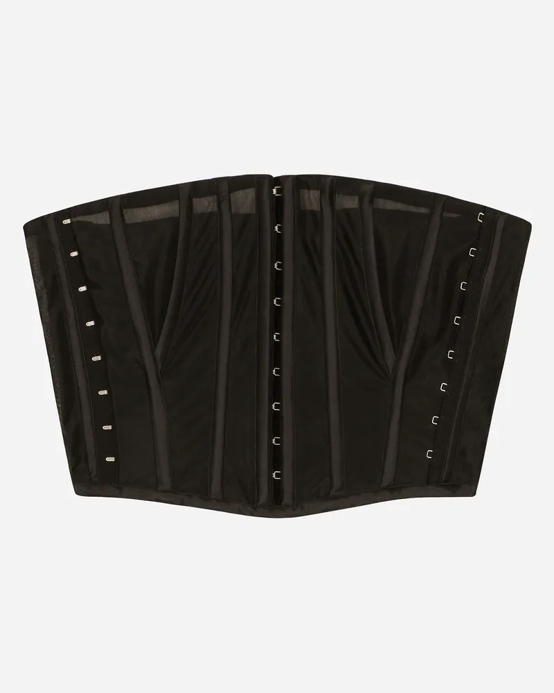 Dolce & Gabbana Bustier-gürtel Aus Marquisette - Frau Gürtel Schwarz Stoff Schwarz